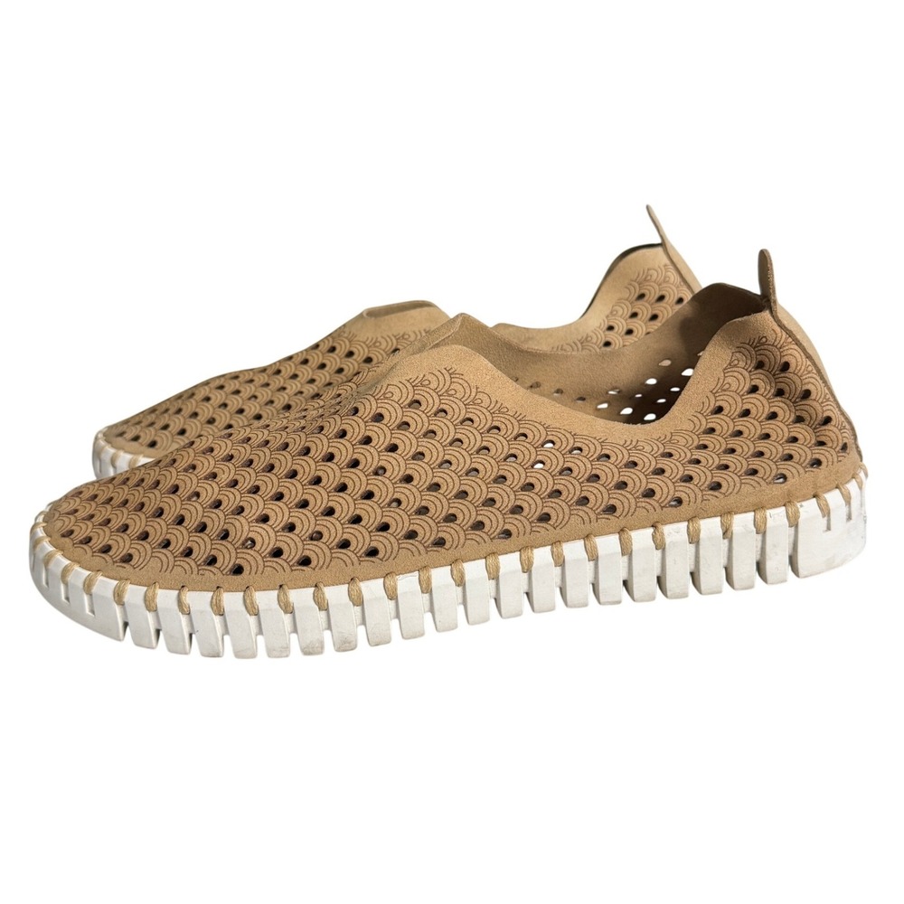 Ilse Jacobsen Hornbaek Tulip Flats Slip On Low Top Shoes Tan Women's 41 US 11